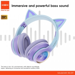 Glowing Cat Ear Wireless Headphones – For Girls, Music, Gaming & Esports