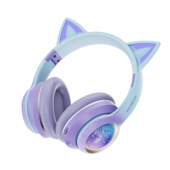 Glowing Cat Ear Wireless Headphones – For Girls, Music, Gaming & Esports