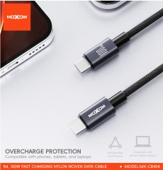 1m, 100W Nylon Woven Fast Charging Data Cable