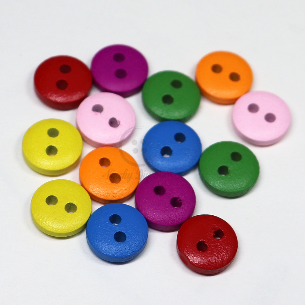 Niucky Colorful 10mm Wood Buttons with Two Holes | DIY, Clothing ...