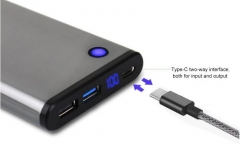 (Charge Apple Macbook Pro OK)PD-122C, PD Type-C 18w Super Power Bank, with QC3.0 output, Metallic Housing