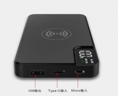 10,000 mAh Wireless POWER BANK, TYPE-c Output and wireless output
