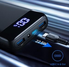 22.5W PD3.0 QC4.0 Fast Charging LED Display 10000mAh Power Bank,