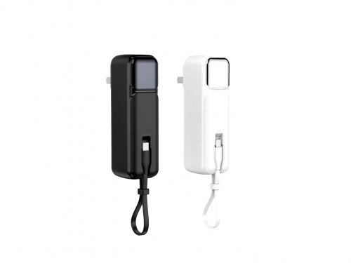 3-in-1 Power Bank 30W Built-In USB-C Cable