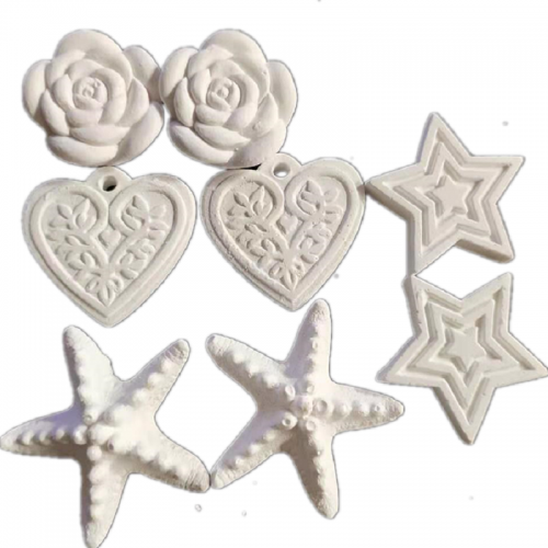 natural material hand crafts scented plaster perfume stone for air freshener （heart-shaped 2pieces）