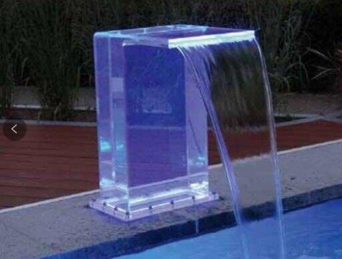 Acrylic pool waterfall fountain cadcade spillway with led light