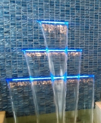 RGB LED light acrylic spillway water curtain pool ...