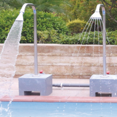 Swimming pool shower head, shower in swimming pool