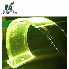 Acrylic swimming pool waterfall in China factory, with LED lights pool size can be customized pool equipment