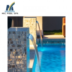 Swimming pool waterfall With Multi-color LED water spillway swimming pool cascade fountain wall pond water curtain