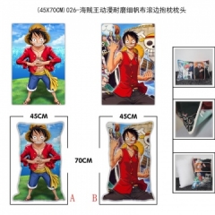 (45X70CM)026-海贼王动漫缎纹布＋枕芯 抱枕枕头