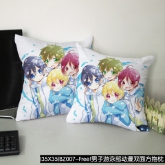 (35X35)BZ007-Free!男子游泳部动漫双面方抱枕（配色丁枕芯）