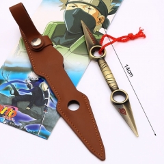 火影忍者双头苦无带皮套古铜色刀扣14CM
