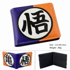 七龙珠悟字裂纹皮PU短款二折钱包