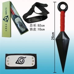 火影(红)胶苦无武器+头带套装