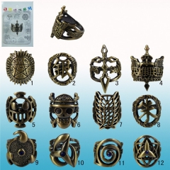 12 Styles Anime Ring