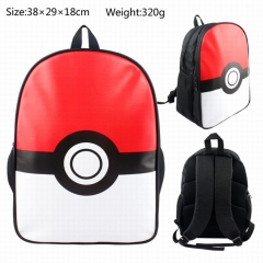 Pokemon Poké Ball Cartoon Teenages School Bag PU Canvas Anime Backpack