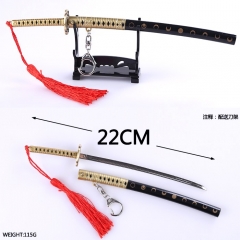 刀剑乱舞日月宗近兵器可弹动带鞘刀扣模型22CM
