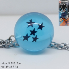 七龙珠蓝色五星龙珠球项链