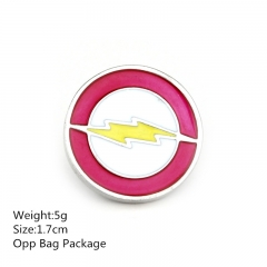 Round Shape 1.7CM The Flash Ouch Fashion Popular Alloy Anime Brooch 10pcs/set