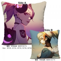 Overwatch Japanese Fashion Game Print Cosplay Soft Two Sides Anime Pillow 45*45CM