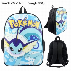 Pokemon Vaporeon Cartoon School Bag PU Canvas Anime Backpack