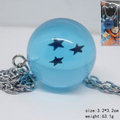 七龙珠蓝色三星龙珠球项链