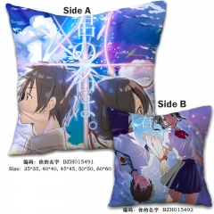 Your Name Popular Japanese Cartoon Cosplay Print Two Sides Comfortable Anime Pillow 45*45CM