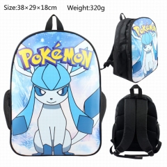 Pokemon Glacia Cartoon School Bag PU Canvas Anime Backpack