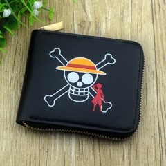 One Piece Cartoon For Adult Zipper Folding Purse Anime Wallet