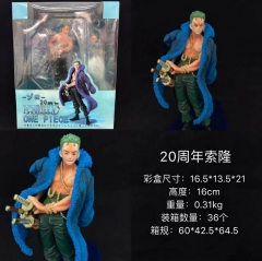 16CM One Piece 20th Anniversary Zoro Cartoon Toy Anime Figure