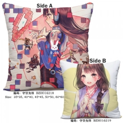 Overwatch Japanese Fashion Game Print Cosplay Soft Two Sides Anime Pillow 45*45CM