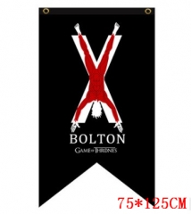 Game of Thrones BOLTON 96*64cm Cosplay Black Back ground Anime Flag
