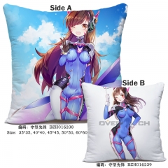 Overwatch Japanese Fashion Game Print Cosplay Soft Two Sides Anime Pillow 45*45CM
