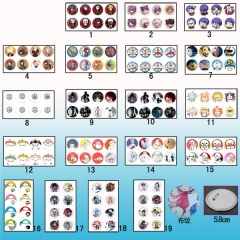 8PCS/SET 5.8CM 19 Styles Doraemon Anime Alloy Brooch