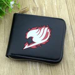 Fairy Tail Cartoon Zipper Folding Purse Anime Wallet