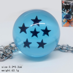 七龙珠蓝色六星龙珠球项链