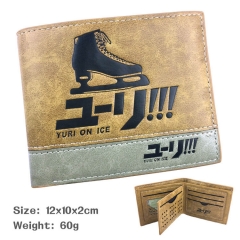 Japan Cartoon Yuri On Ice Anime Purse Brown Color PU Wallets