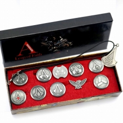 11 Design Assassin's Creed Cosplay Pendant Anime Necklace+Brooch