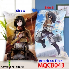 Attack on Titan Good Quality Cartoon Cosplay Two Sides Soft Anime Pillow 40*60CM