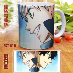 BZ1415-黑色五叶草动漫彩印马克杯