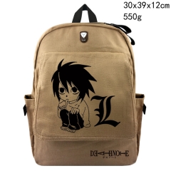 Japan Cartoon Death Note Anime Canvas L Backpack Students Bag
