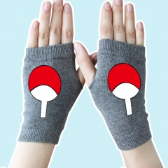Naruto Uchiha Marks Gray Warm Anime Knitted Gloves 14*8CM