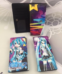初音未来PU皮革彩色拉链长钱包