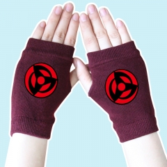 Naruto Sharingan Half Finger Wine Anime Knitted Gloves 14*8CM