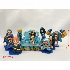 One Piece 9 Designs Cartoon Model Toys Anime PVC Figure Set 8cm 760#