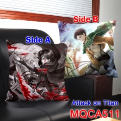 Attack on Titan Japanese Cartoon Cosplay Anime Print Two Sides High Quality Pillow 45*45CM