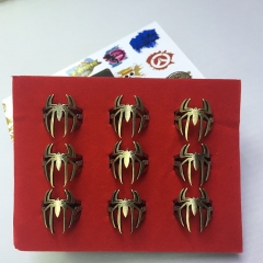 Spider Man Cosplay Movie Hollow Decoration Anime Ring 9pcs/set