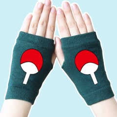 Naruto Uchiha Marks Atrovirens Warm Anime Knitted Gloves 14*8CM