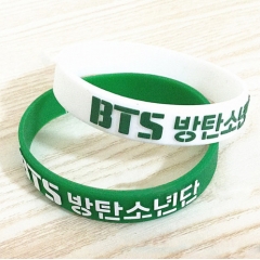 现货 BTS 手环 明星 手链 防弹少年团 腕带 运动 硅胶 手镯 手圈 10个一套